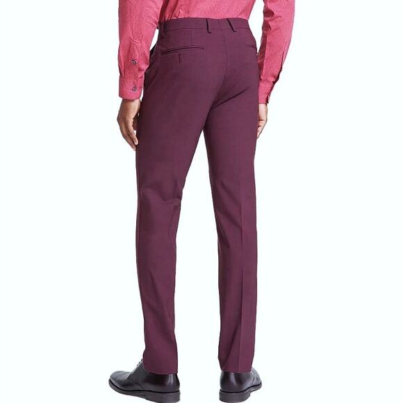 Bar III Men's Red Wool Blend Skinny Fit Classic Suit Dress Pants Size 32x30 - Picture 2 of 5
